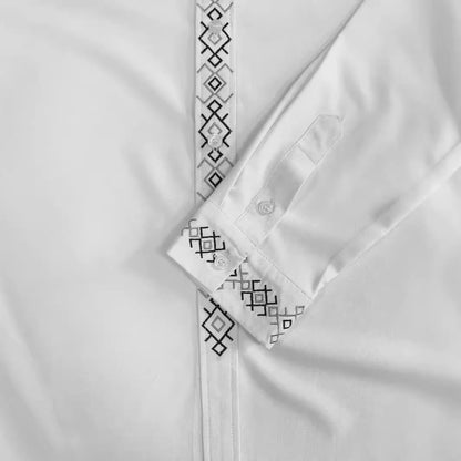 Chemise élégante à manches longues pour hommes avec col exclusif brodé Chic und Stil