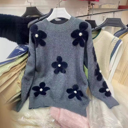 Pull en tricot douillet pour femme avec accents de perles Chic und Stil