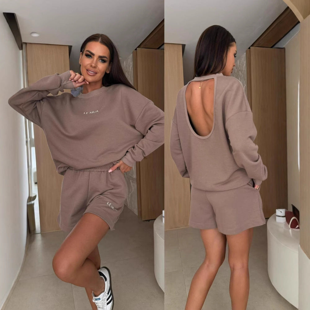 Ensemble de loisirs pour femmes avec sweat-shirt confortable et shorts Chic und Stil