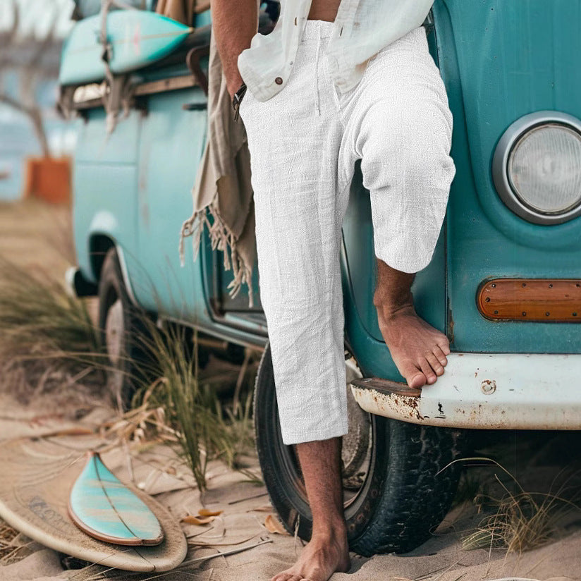 Chino pants for men with a relaxed fit and elastic waistband Chic und Stil