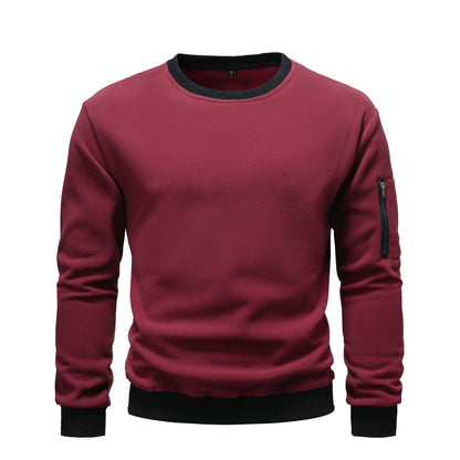Comfortable fleece pullover for men with zip pocket Chic and Style
