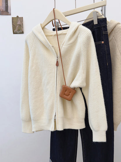 Dames hoodie à la mode avec fermeture éclair et design texturé Chic und Stil