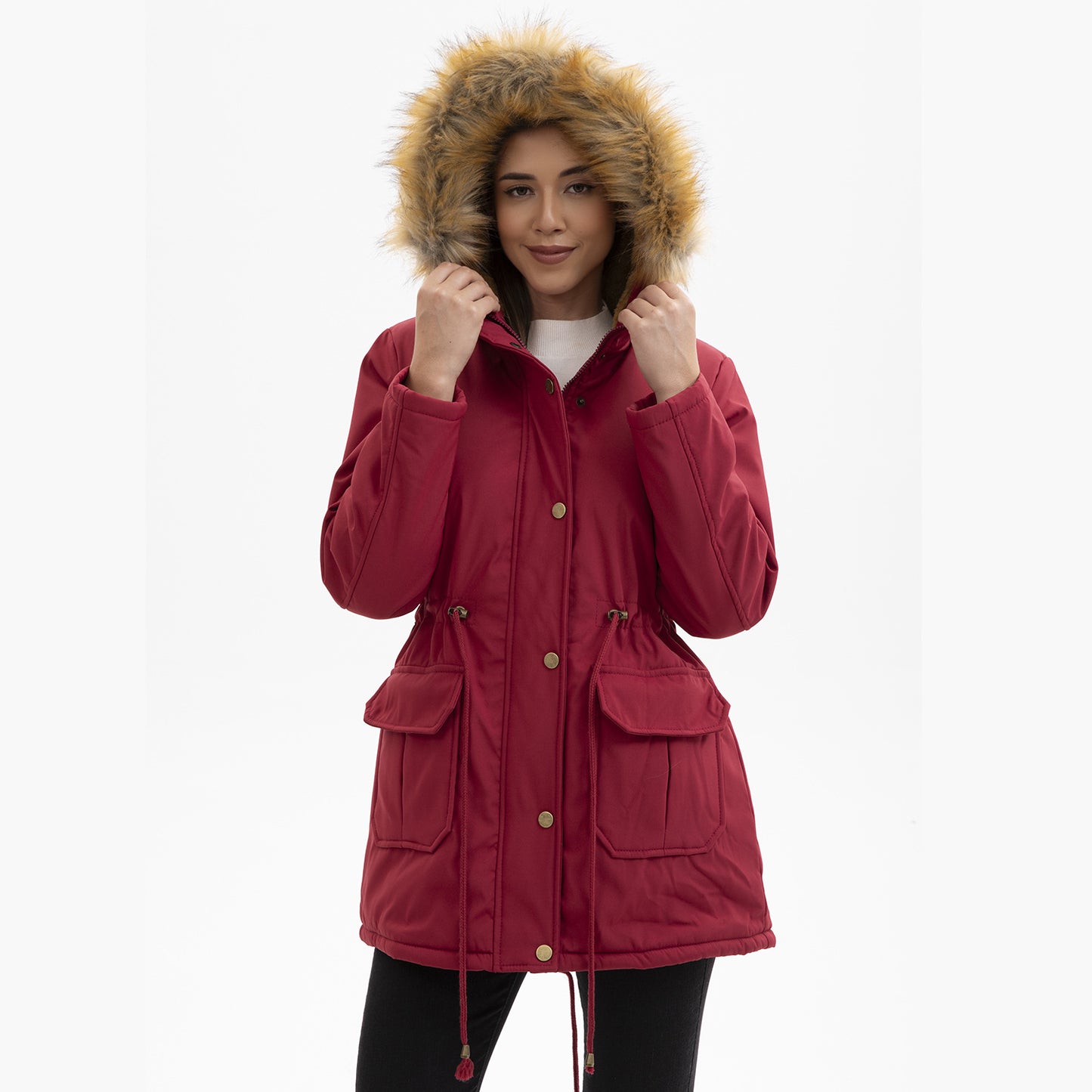 Dame parka d'hiver avec col en fourrure Chic und Stil