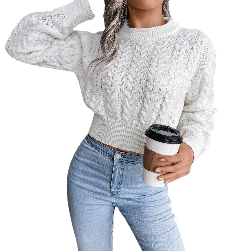 Pull en tricot pour femmes avec un motif de torsades moderne et une taille élastique Chic und Stil