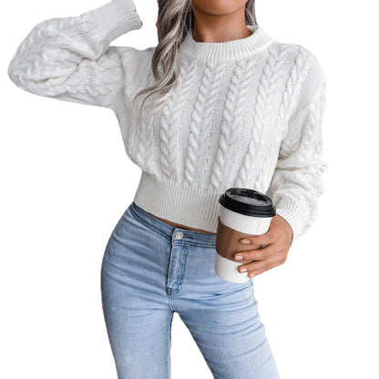 Pull en tricot pour femmes avec un motif de torsades moderne et une taille élastique Chic und Stil
