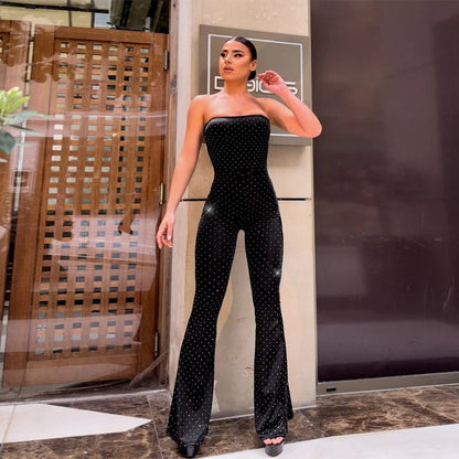 Combinaison large sans bretelles à paillettes Chic und Stil