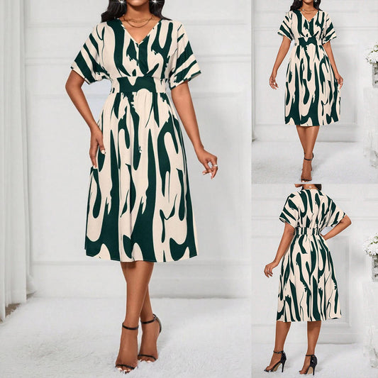 Robe midi femme avec impression abstraite Chic und Stil