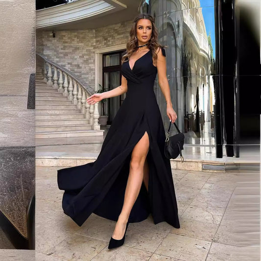 Robe de soirée sans manches pour femmes avec fente haute Chic und Stil