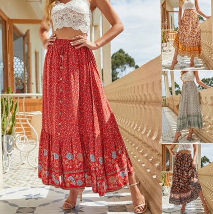 Jupe maxi bohème à motif floral Chic und Stil