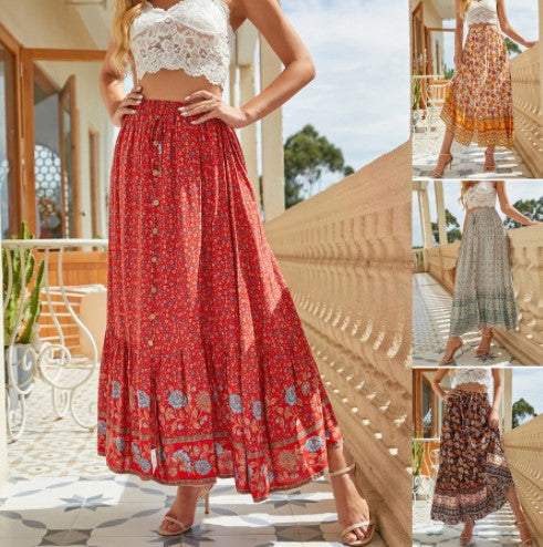 Jupe maxi bohème à motif floral Chic und Stil