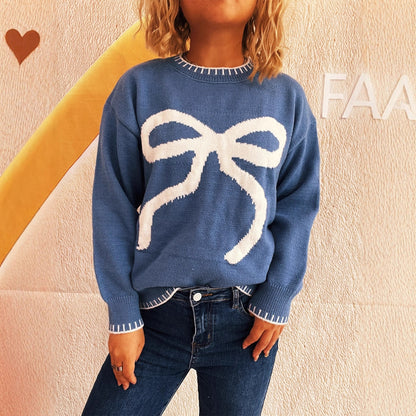 Pull femme en tricot avec motif de nœud ludique et finition élégante Chic und Stil