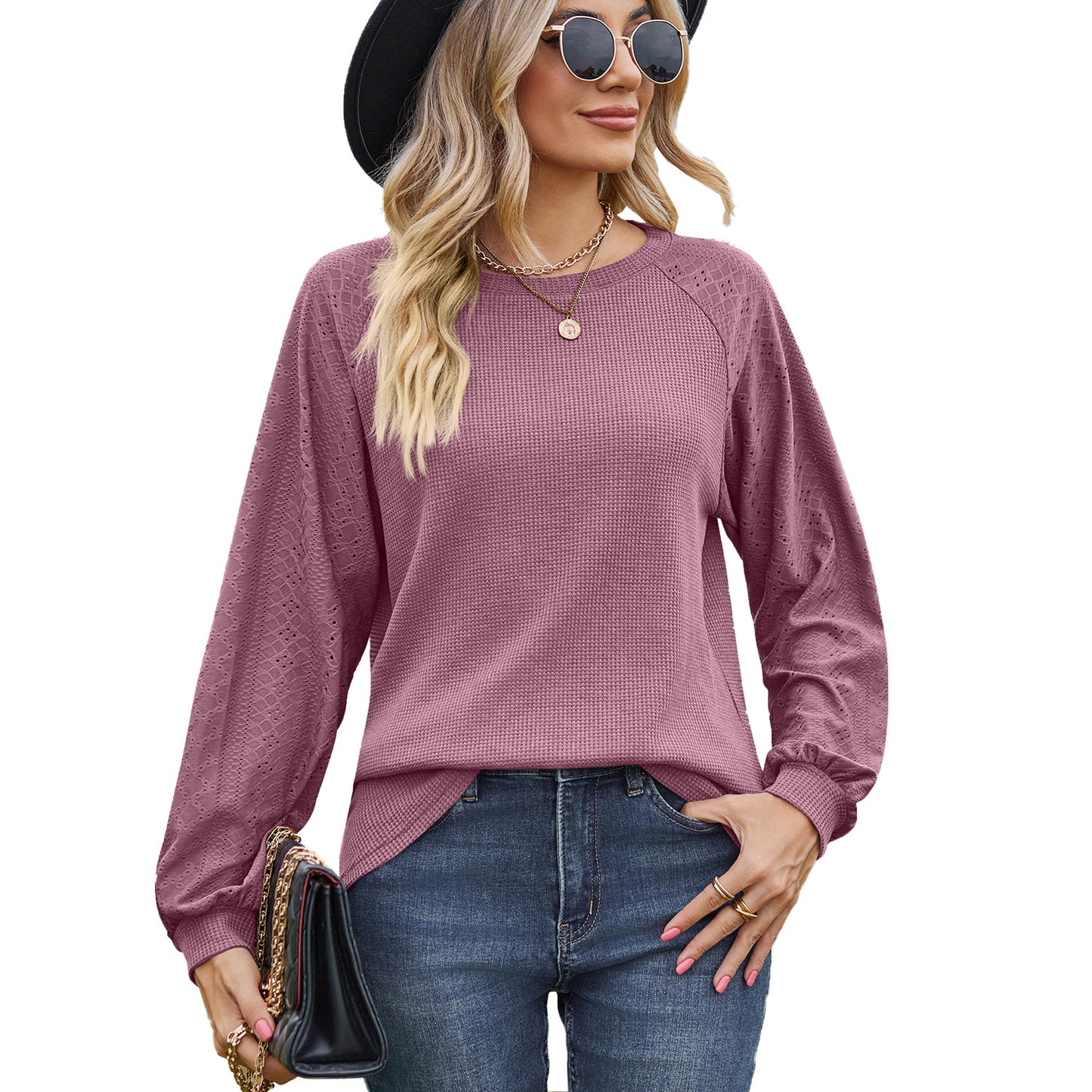 Pull décontracté pour femmes avec des détails en tricot à la mode Chic und Stil