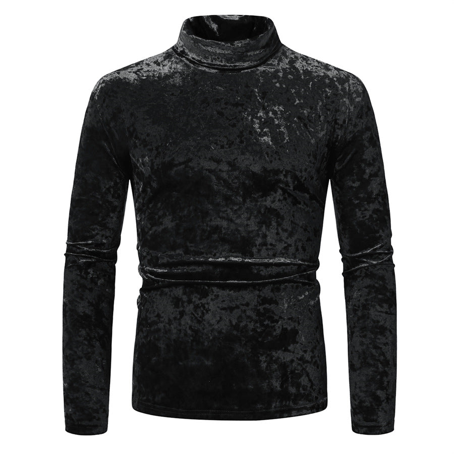 Pull-over élégant pour homme à col roulé en tissu velouté Chic und Stil