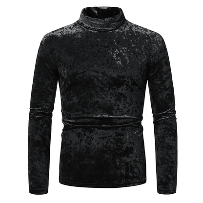 Pull-over élégant pour homme à col roulé en tissu velouté Chic und Stil