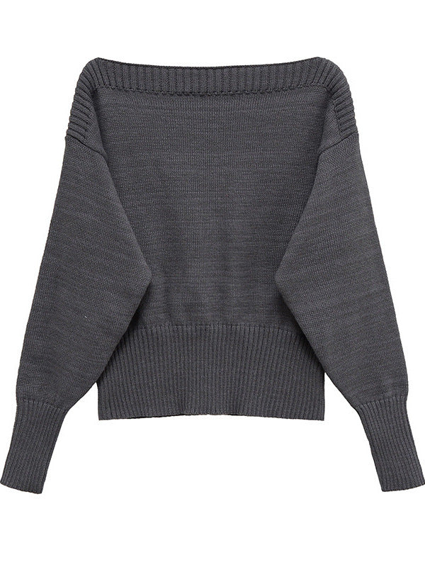 Pull overize décontracté pour femmes en matériau tricot doux Chic und Stil