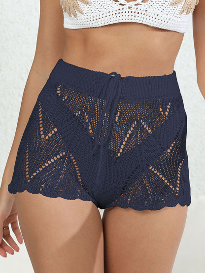 Shorts de bain taille haute en crochet pour femmes Chic und Stil