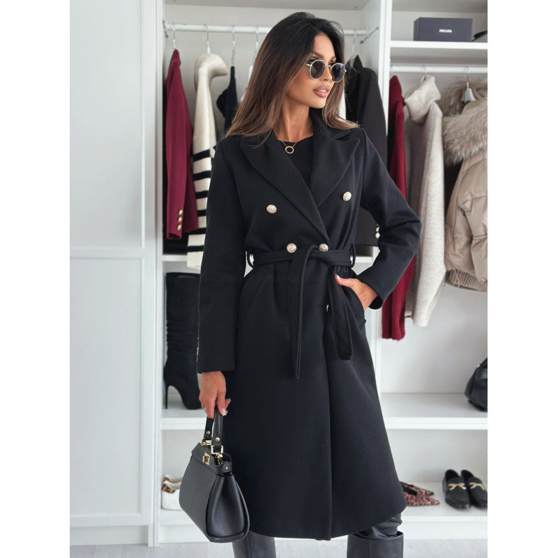 Dames Double-bouton Ceinture Survêtement Chic und Stil