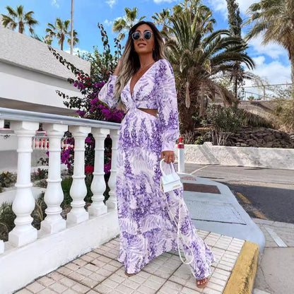 Maxi robe pour femmes avec des détails floraux et une coupe élégante Chic und Stil