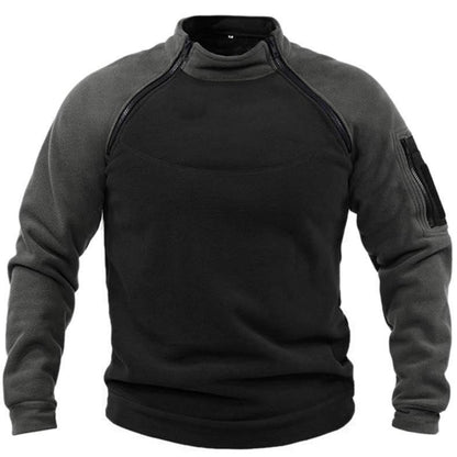 Pull-over en fleece pour hommes avec col haut et poches fonctionnelles Chic und Stil