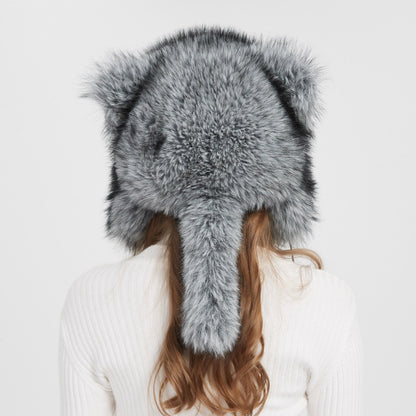 Woman Cozy Fur Hat with Ear Protection and Pompon Chic and Style