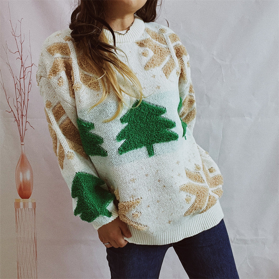 Pull-over de Noël pour femmes avec motif festif et manches volumineuses Chic und Stil