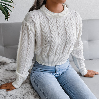 Pull en tricot pour femmes avec un motif de torsades moderne et une taille élastique Chic und Stil