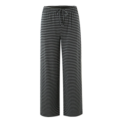 Wide striped pants for women with elastic waist Chic und Stil