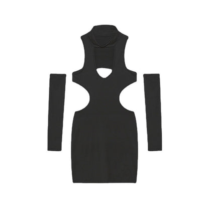 Ladies Elegant Chic and Stylish Cut-Out High Neck Dress