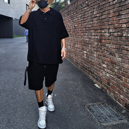 Homme polo décontracté à manches courtes avec shorts confortables Chic und Stil