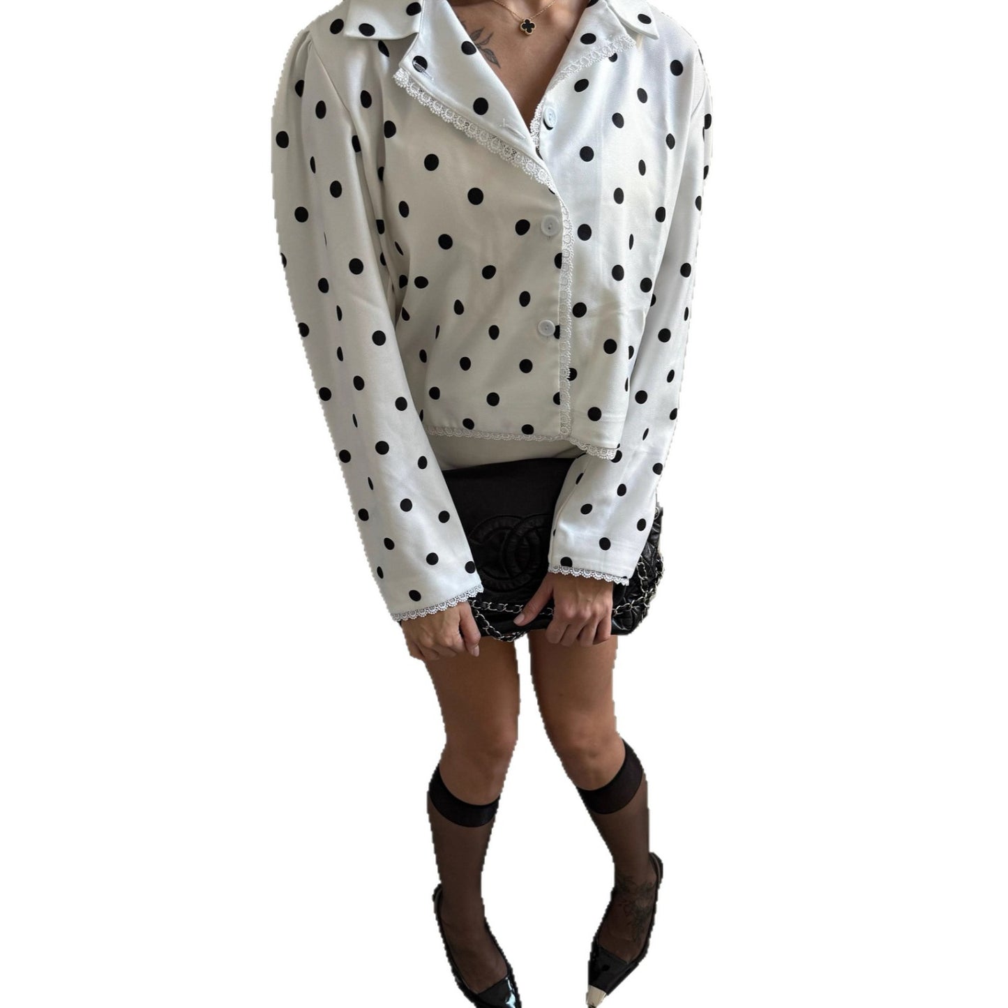 Dames Élégante Blouse à Pois Chic und Stil