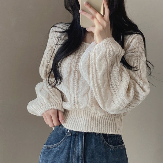 Pull en tricot douillet pour femmes avec motif torsadé Chic und Stil