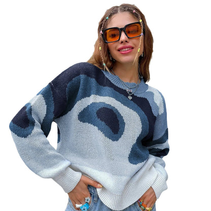 Dames Pull à la mode avec des couleurs créatives et un tricot doux Chic und Stil