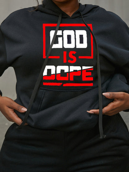 Men's sports hoodie and jogger pants set with inspiring Chic und Stil inscription