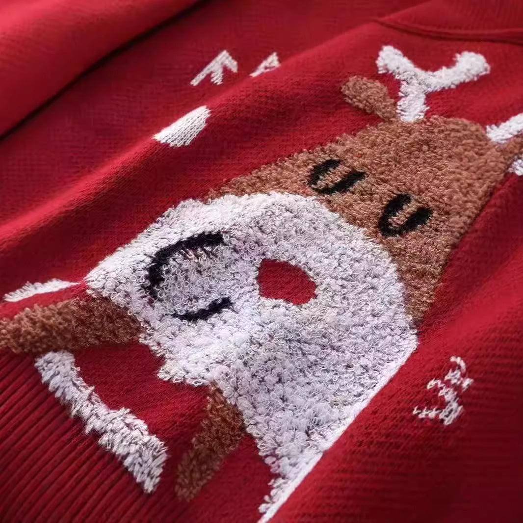 Pullover knit for women with reindeer and snowflakes pattern Chic und Stil