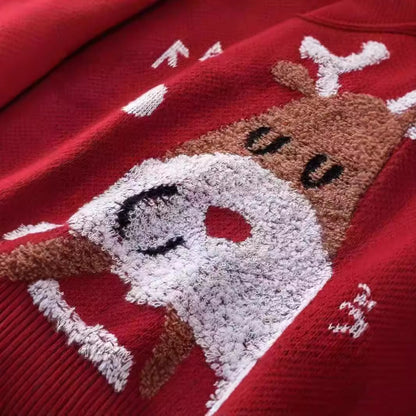 Pullover knit for women with reindeer and snowflakes pattern Chic und Stil