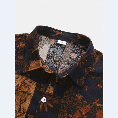 Chemise à manches courtes pour hommes avec design floral et tissu texturé Chic und Stil