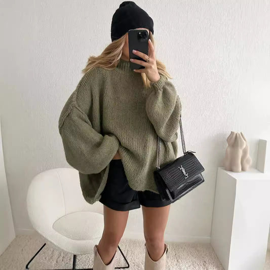 Femme pull oversize douillet avec des manches larges et tricot texturé Chic und Stil