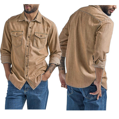 Chemise en denim pour hommes avec poches poitrine polyvalentes Chic und Stil
