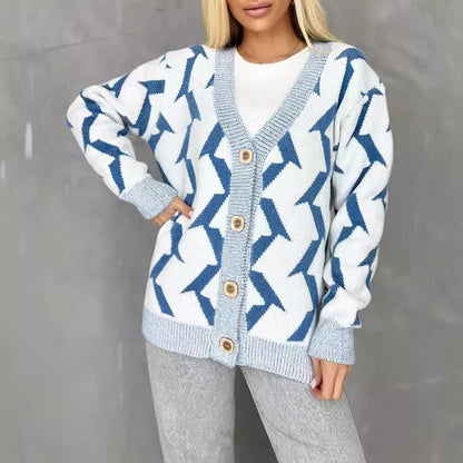 Dame cardigan en tricot confortable avec un design moderne en éclair et fermeture à boutons Chic und Stil