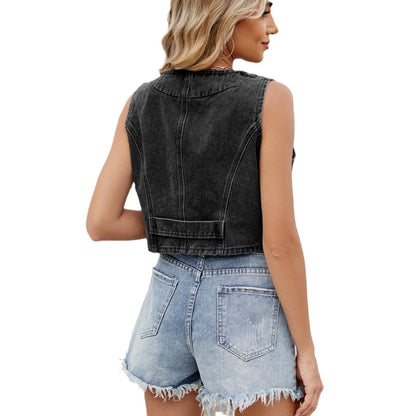 Veste en denim pour femmes au look vintage chic et élégant