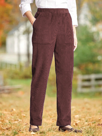 Leisure pants for women with elastic waistband and side pockets Chic and Style