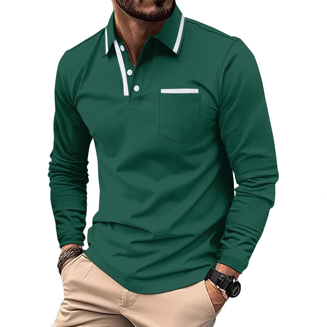 Men's long sleeve polo shirt with modern chic and style design