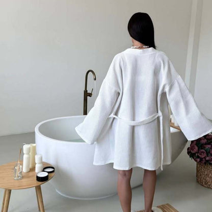 Ladies terry waffle robe Chic und Stil