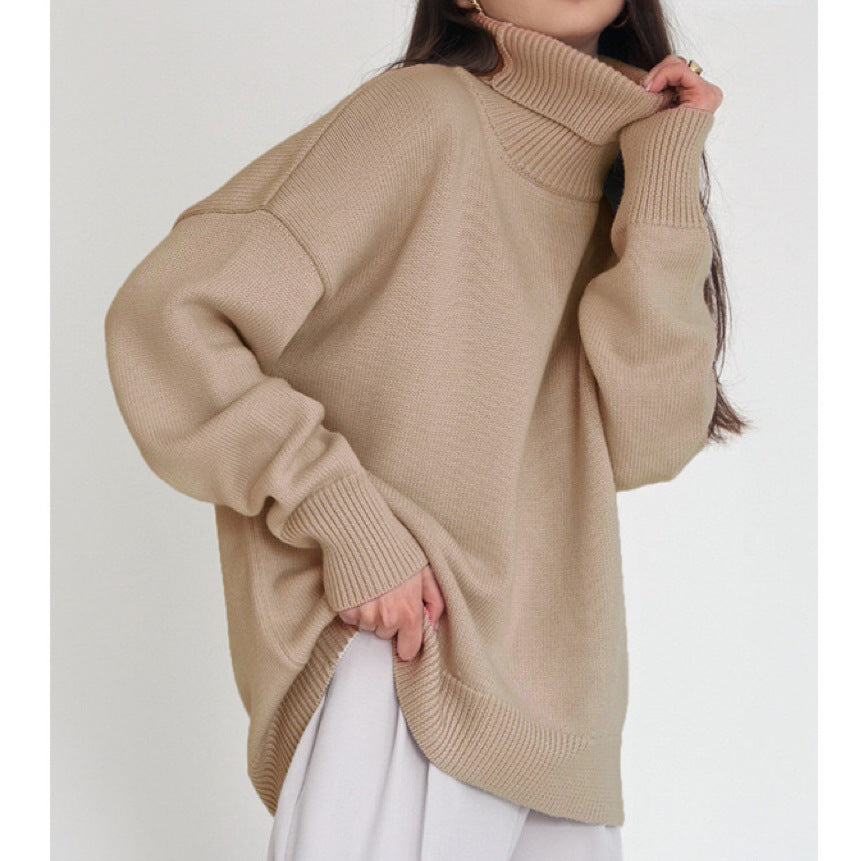 Pull à col roulé oversize pour femme avec structure côtelée Chic und Stil