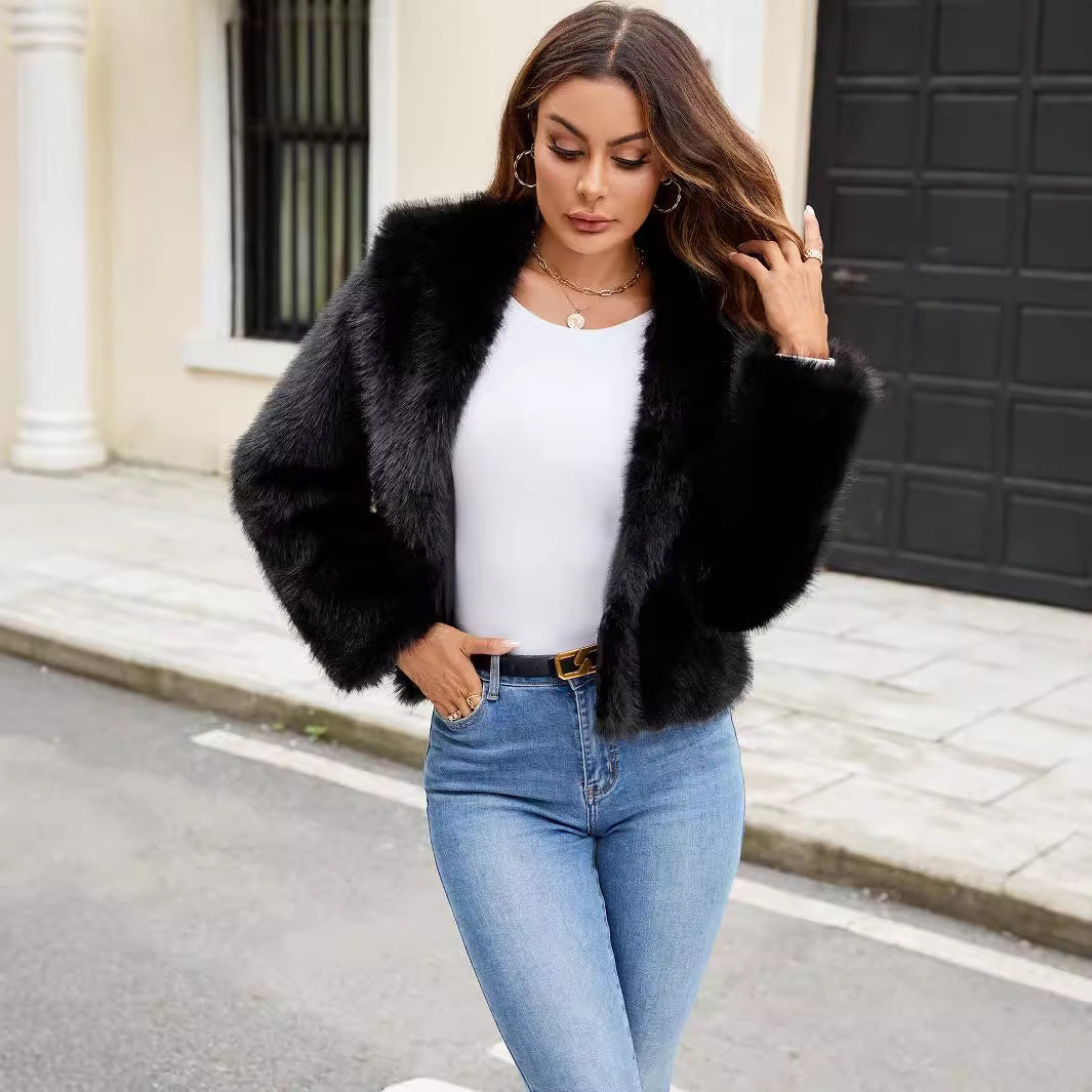 Dames Élégante et tendance Veste en fausse fourrure Chic und Stil