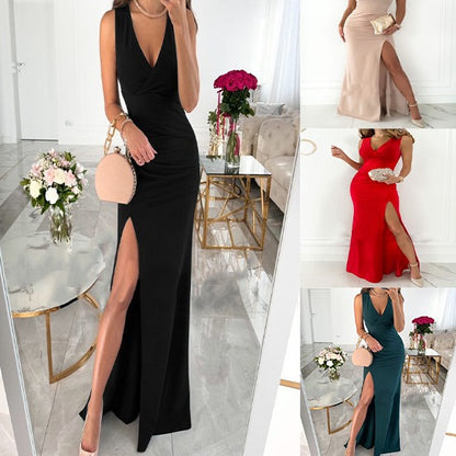Robe de soirée élégante pour dames avec haute fente Chic und Stil