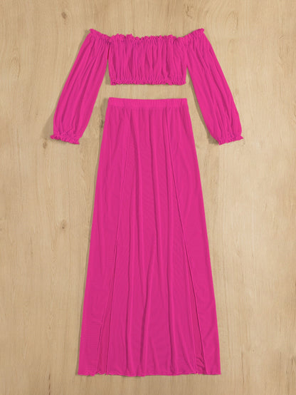Dames Robe de Plage Élégante avec Design Sans Épaules et Fentes Latérales Profondes Chic und Stil