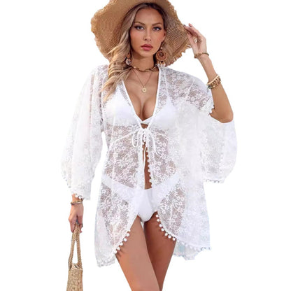 Dames Élégant Couverture de Plage en Dentelle Chic und Stil