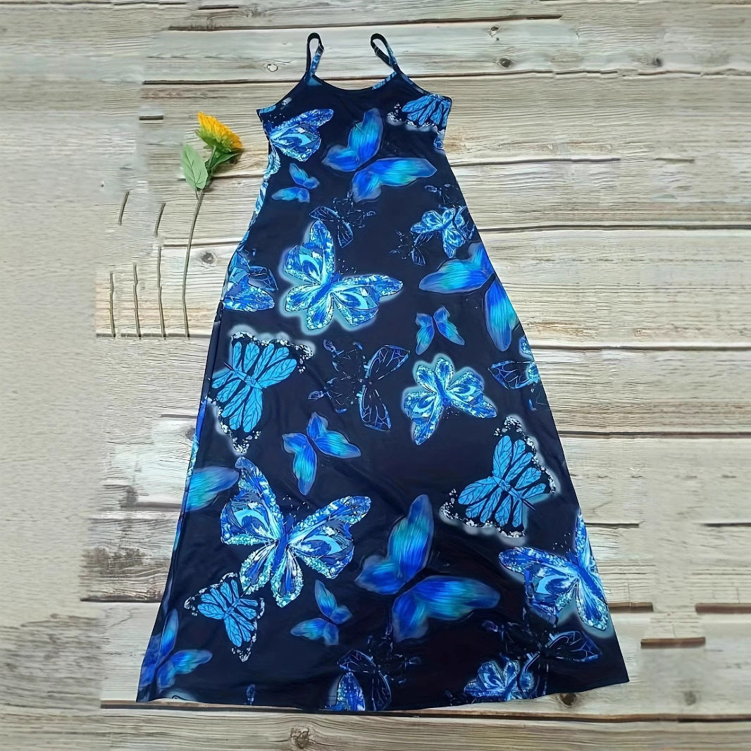 Robe maxi pour femmes avec un design de papillon scintillant et des poches pratiques Chic und Stil