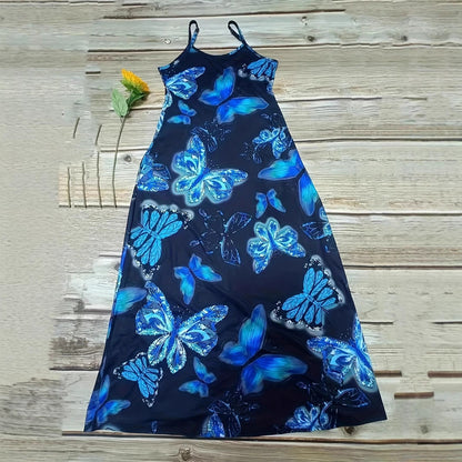 Robe maxi pour femmes avec un design de papillon scintillant et des poches pratiques Chic und Stil